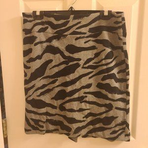 Merona Zebra Print Pencil Skirt Black/Gray 8